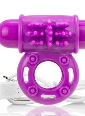 SCREAMING O VIBRATING RECHARGEABLE RING O WOW PURPLE
