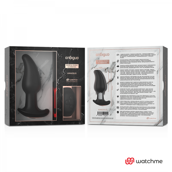 ANBIGUO - WATCHME REMOTE CONTROL ANAL PLUG VIBRATOR WITH ROTATION OF AMADEUS PEARLS - Image 3