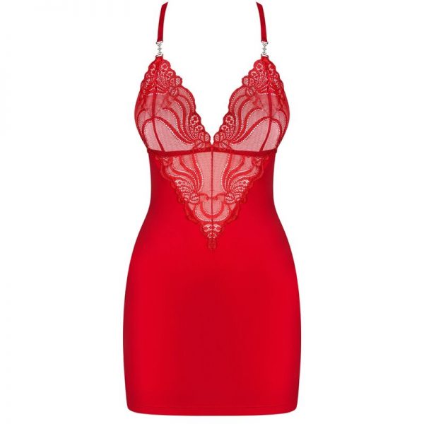 OBSESSIVE - 828-CHE-1 CHEMISE - RED S/M - Image 3