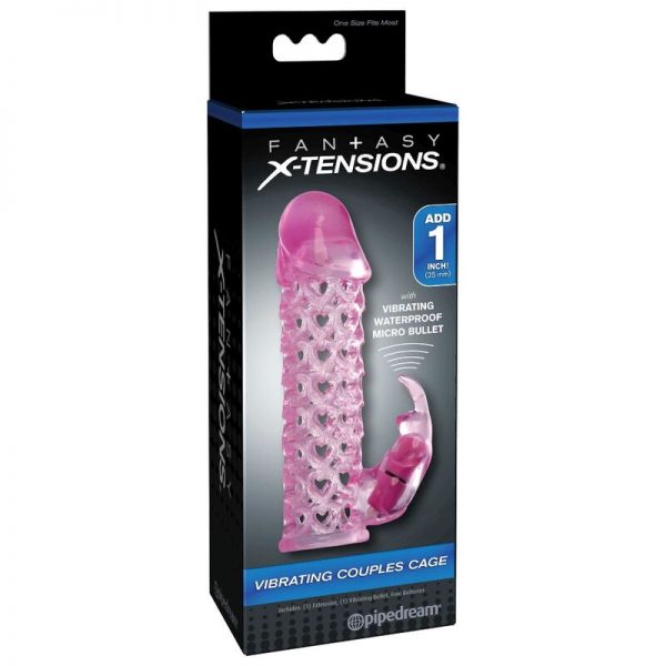 VIBRATING COUPLES CAGE PINK - Image 4