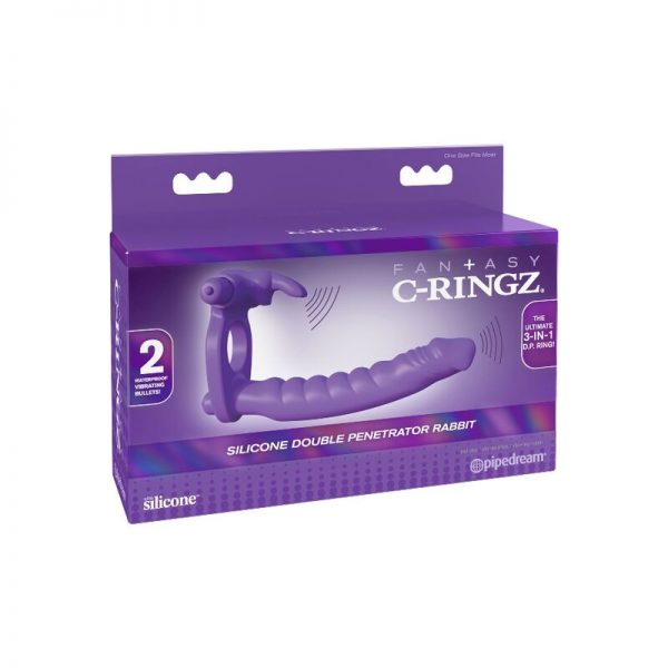 FANTASY C-RINGZ - SILICONE DOUBLE VIBRATOR RABBIT - Image 6