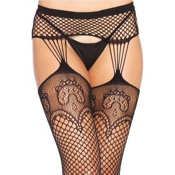 LEG AVENUE - NET STOCKINGS WITH GARTER LINES - Image 2