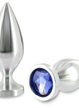 METAL HARD - ANAL PLUG ALIMINUM COLOR CRYSTAL LARGE 10.16CM