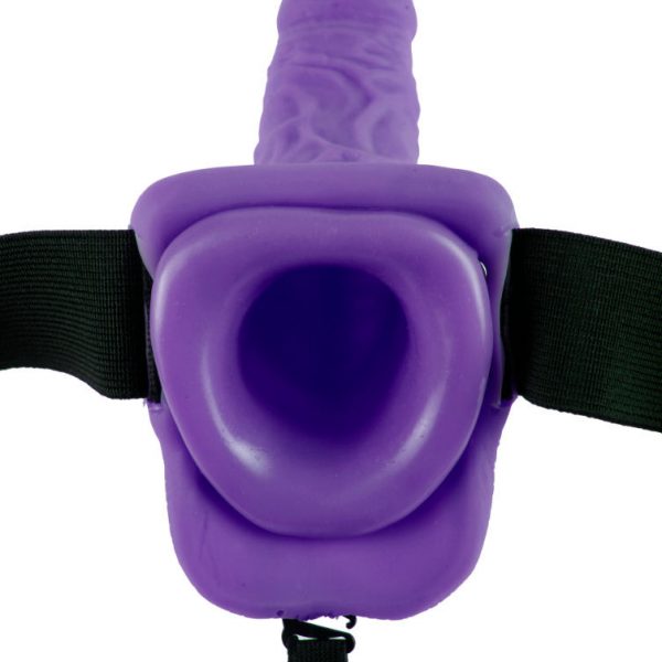 FETISH FANTASY SERIES 7" HOLLOW STRAP-ON WITH BALLS 17.8CM PURPLE - Image 5