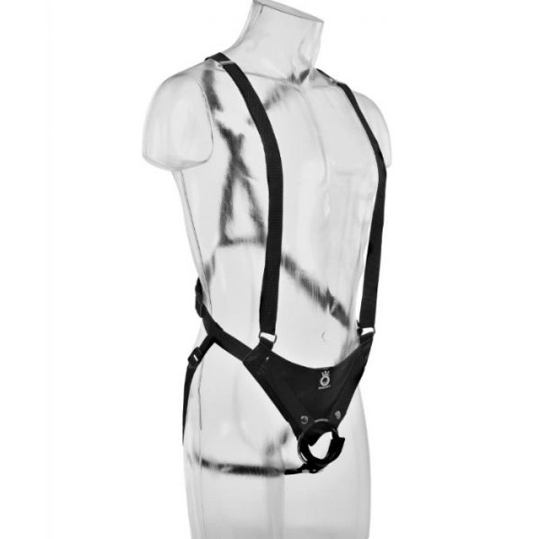 KING COCK - 25.5 CM HOLLOW STRAP-ON SUSPENDER SYSTEM FLESH - Image 5