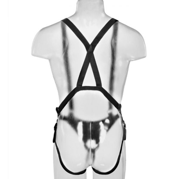 KING COCK - 25.5 CM HOLLOW STRAP-ON SUSPENDER SYSTEM FLESH - Image 6