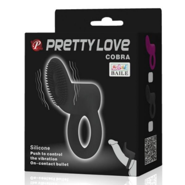 PRETTY LOVE - COBRA VIBRATOR RING BLACK