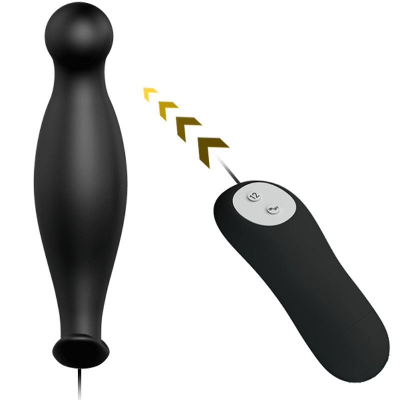 PRETTY LOVE - SILICONE ANAL PLUG 12 VIBRATION MODES BLACK - Image 8