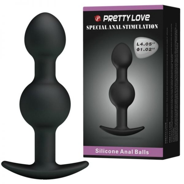 PRETTY LOVE - SPECIAL STIMULATION SILICONE ANAL BALLS 10.3 CM BLACK - Image 2