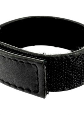 LEATHER BODY - ADJUSTABLE LEATHER STRAP WITH VELCRO FOR PENIS BLACK