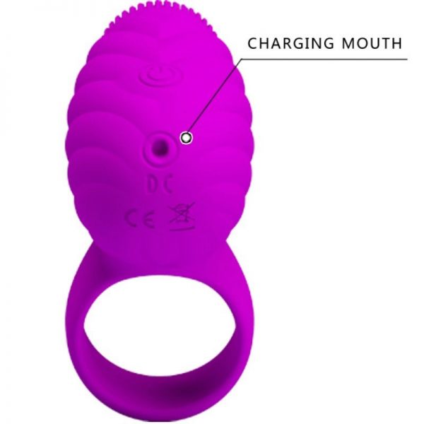 PRETTY LOVE MALE - ROTATING AND TEASER RECHARGEABLE COCKRING FLORENCE - PURPLE - Image 5