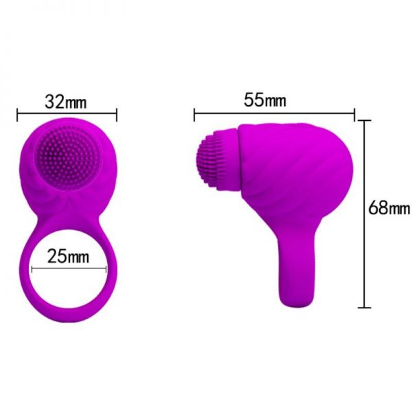 PRETTY LOVE MALE - ROTATING AND TEASER RECHARGEABLE COCKRING FLORENCE - PURPLE - Image 6