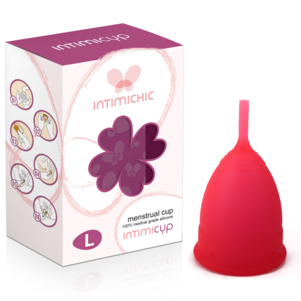 INTIMICHIC MENSTRUAL CUP MEDICAL GRADE SILICONE SIZE L 6+1 FREE