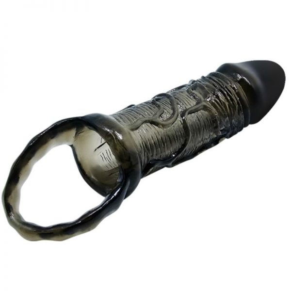 BAILE - PENIS EXTENDER COVER WITH STRAP FOR TESTICLES BLACK 13.5 CM - Image 3