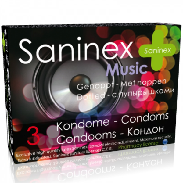 SANINEX CONDOMS MUSIC DOTTED 3 PCS