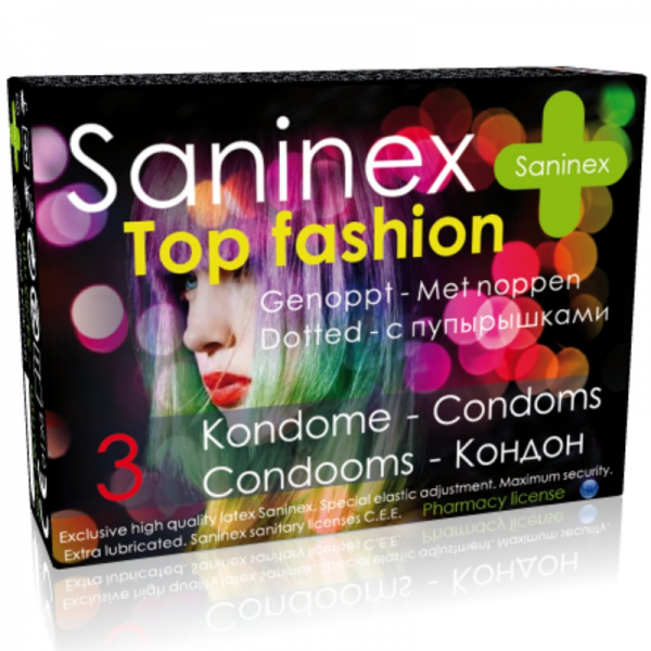 SANINEX CONDOMS TOP FASHION DOTTED 3 PCS