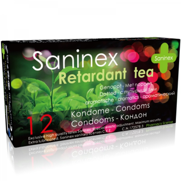 SANINEX RETARDANT TEA CONDOMS 12 UNITS