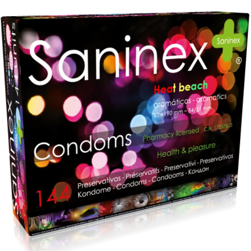 SANINEX HEAT BEACH CONDOMS 144 UNITS (GIFT) - EXP. 04/2022