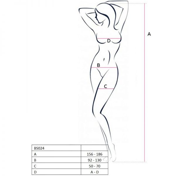 PASSION - WOMAN BS024 WHITE BODYSTOCKING ONE SIZE - Image 2