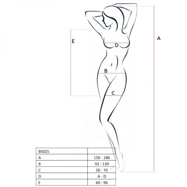 PASSION - WOMAN BS025 BODYSTOCKING WHITE DRESS STYLE ONE SIZE - Image 2