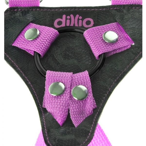 DILLIO 7 INCH STRAP-ON SUSPENDER HARNESS SET PINK - Image 5