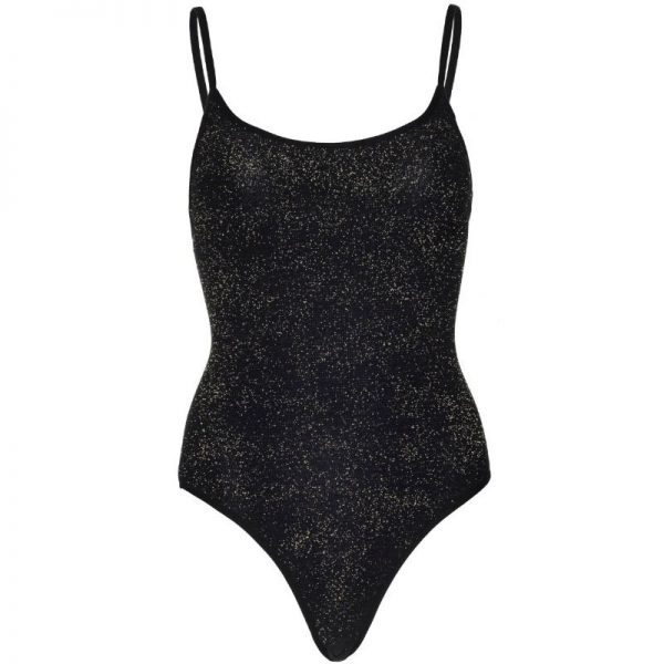 LEG AVENUE LUREX OPAQUE THONG BODYSUIT ONE SIZE - Image 3