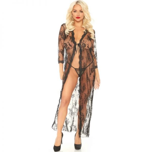 LEG AVENUE LACE ROBE AND THONG S/M - Image 2