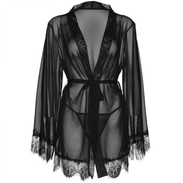 LEG AVENUE SHEER ROBE WITH FLARED SLEEVES S/M - Image 3