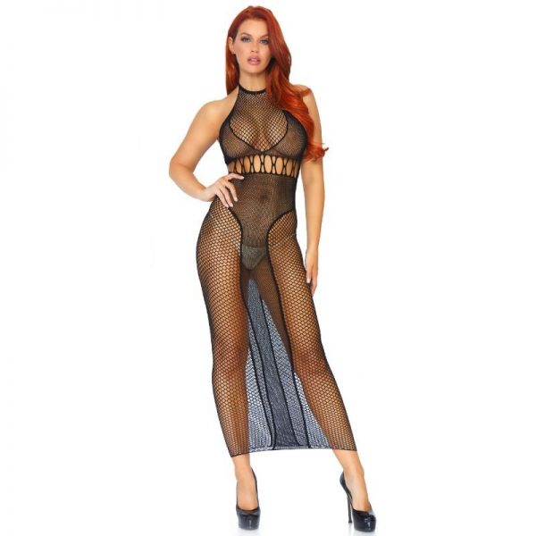 LEG AVENUE - HALTER DUAL NET BACKLESS DRESS - Image 3