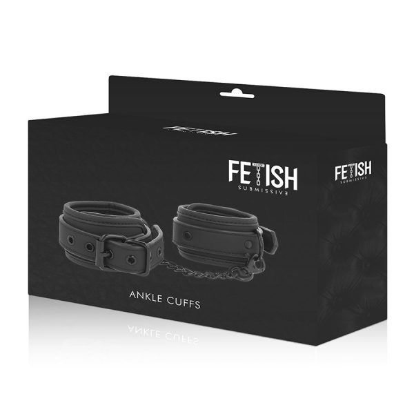 FETISH SUBMISSIVE - VEGAN LEATHER ANKLE CUFFS WITH NOPRENE LINING - Image 9