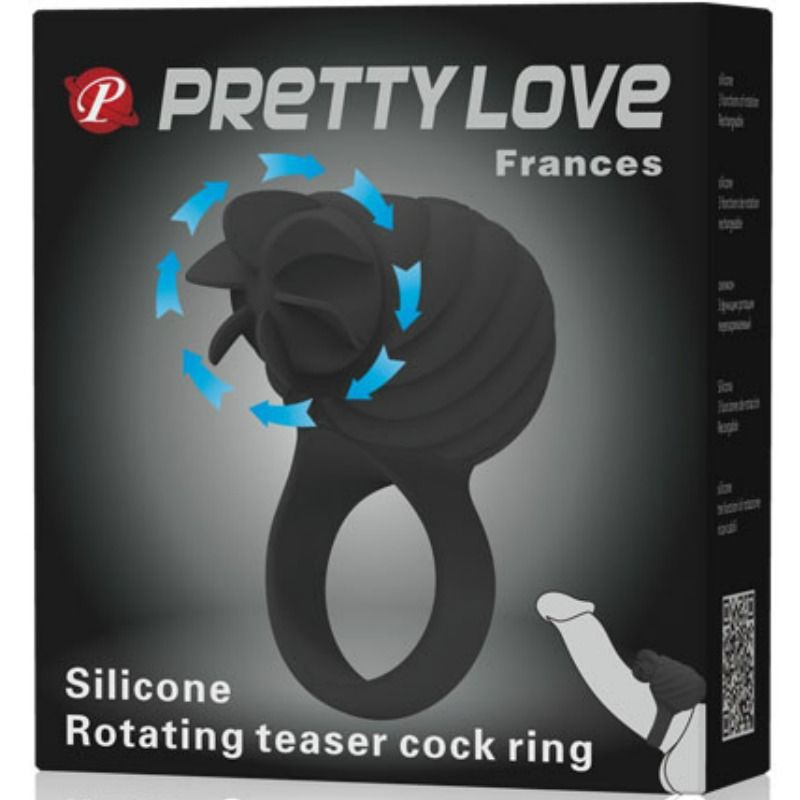 PRETTY LOVE FRANCES ROTATING AND TEASER COCK RING BLACK - Image 10