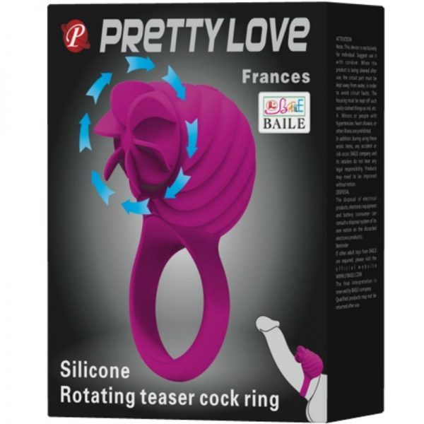 PRETTY LOVE FRANCES ROTATING AND TEASER COCK RING PURPLE - Image 9