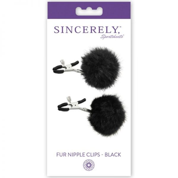 SPORTSHEETS FUR NIPPLE CLIPS BLACK - Image 2