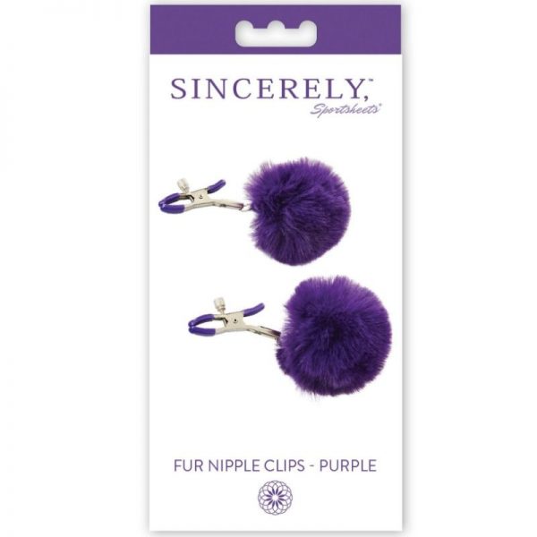 SPORTSHEETS FUR NIPPLE CLIPS PURPLE - Image 2