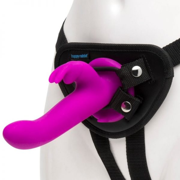 HAPPY RABBIT RECHARGEABLE VIBRATING STRAP ON HARNESS SET - Image 2