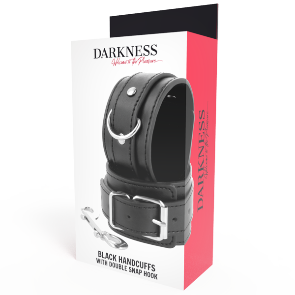 DARKNESS - BLACK ADJUSTABLE HANDCUFFS WITH DOUBLE REINFORCEMENT TAPE - Image 3