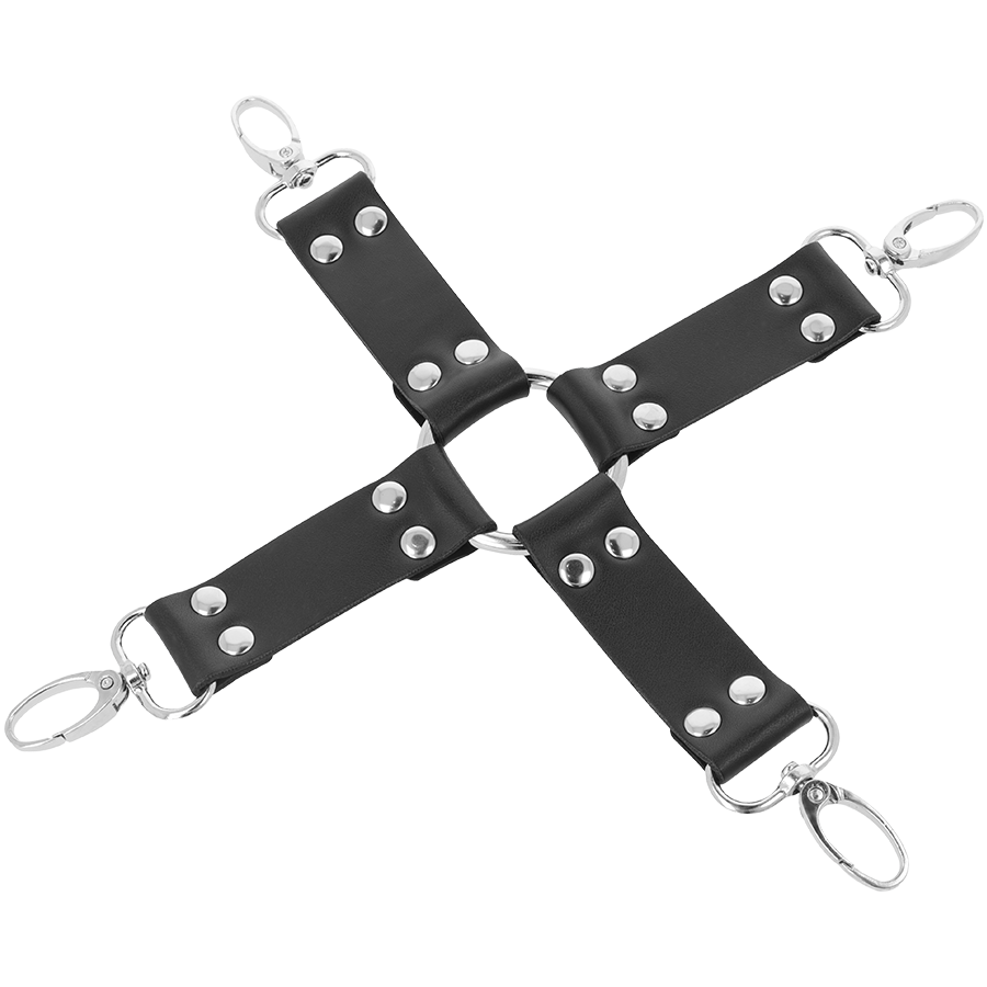 DARKNESS - LEATHER HANDCUFFS FOR FOOT AND HANDS BLACK - Image 3