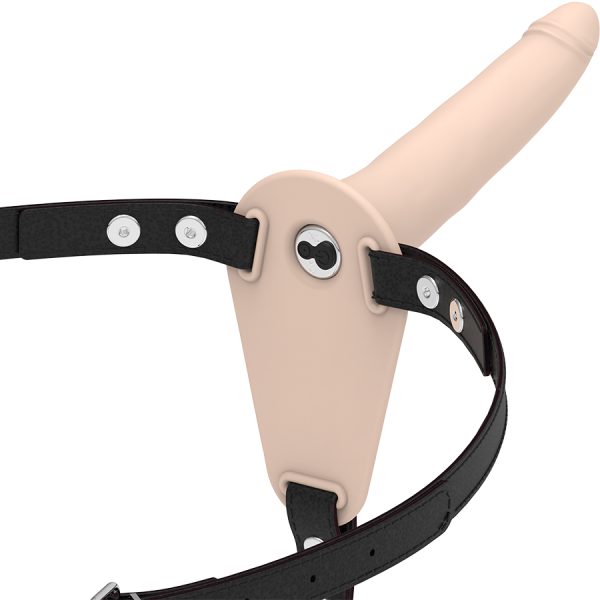 FETISH SUBMISSIVE HARNESS - FLESH SILICONE VIBRATOR 15 CM - Image 3