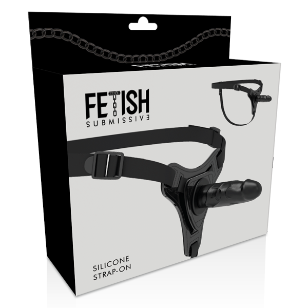 FETISH SUBMISSIVE HARNESS - REALISTIC BLACK SILICONE 15 CM - Image 4