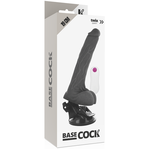 BASECOCK - REALISTIC VIBRATOR REMOTE CONTROL BLACK 19 CM -O- 4 CM - Image 4