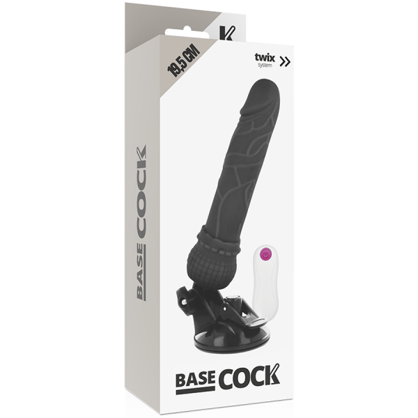 BASECOCK - REALISTIC VIBRATOR REMOTE CONTROL BLACK 19.5 CM -O- 4 CM - Image 4