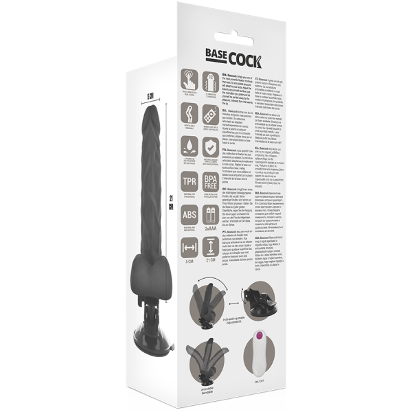 BASECOCK - VIBRADOR ARTICULABLE CONTROL REMOTO NEGRO 21 CM -O- 5 CM - Image 6