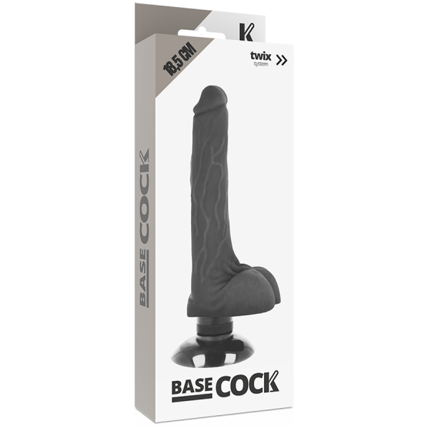 BASECOCK - REALISTIC VIBRATOR 2-1 BLACK 18.5 CM -O- 4 CM - Image 4