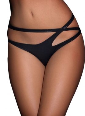 QUEEN LINGERIE - PANTIES WITH DOUBLE CROSS STRAPS S/M