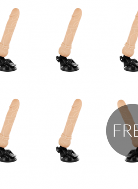 BASECOCK REALISTIC VIBRATOR REMOTE CONTROL FLESH 19.5 CM 5+1 FREE
