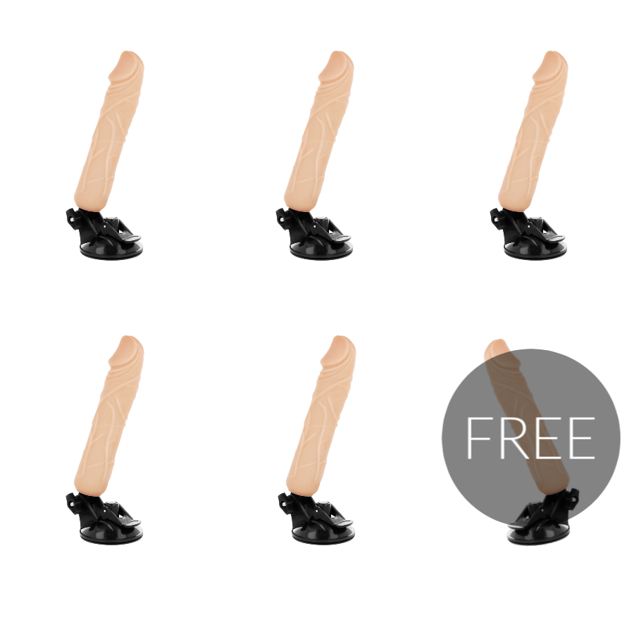 BASECOCK REALISTIC VIBRATOR REMOTE CONTROL FLESH 20CM 5+1 FREE