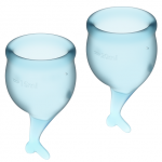 SATISFYER FEEL SECURE MENSTRUAL CUP LIGHT BLUE 15+20ML