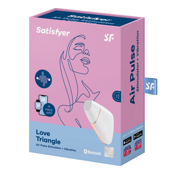 SATISFYER - LOVE TRIANGLE AIR PULSE STIMULATOR & VIBRATOR WHITE - Image 4