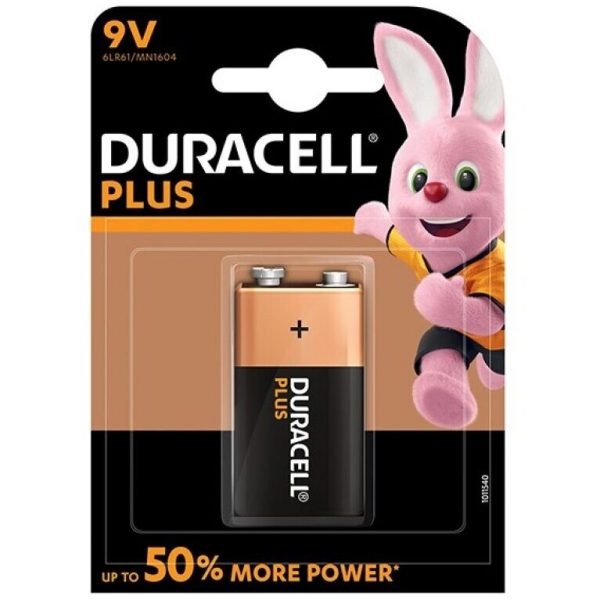 DURACELL PLUS POWER BATTERY 9V LR61 1UNIT