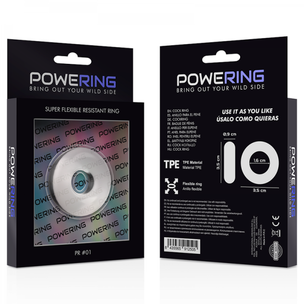 POWERING - SUPER FLEXIBLE AND RESISTANT PENIS RING 3.5CM CLEAR - Image 2